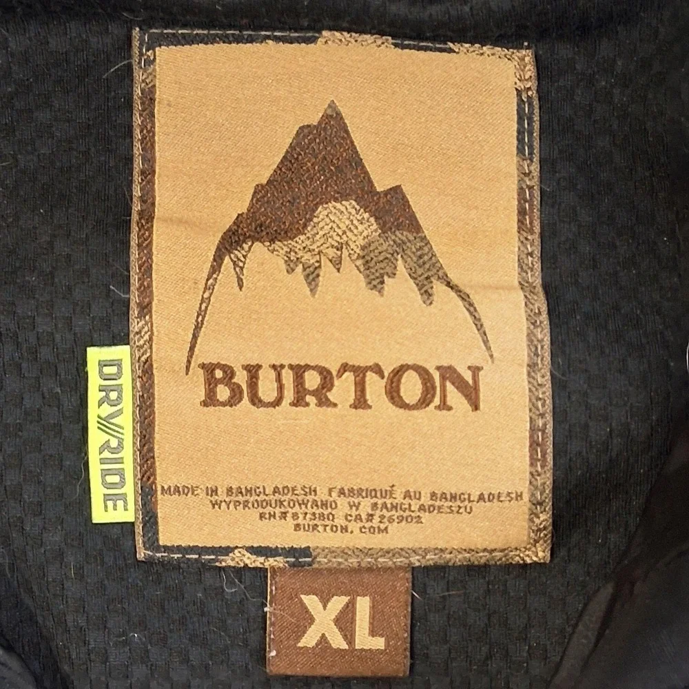 Burton Frontier Snowboard Jacket Mens XL Brown Black Hooded Ski Parka DryRide
